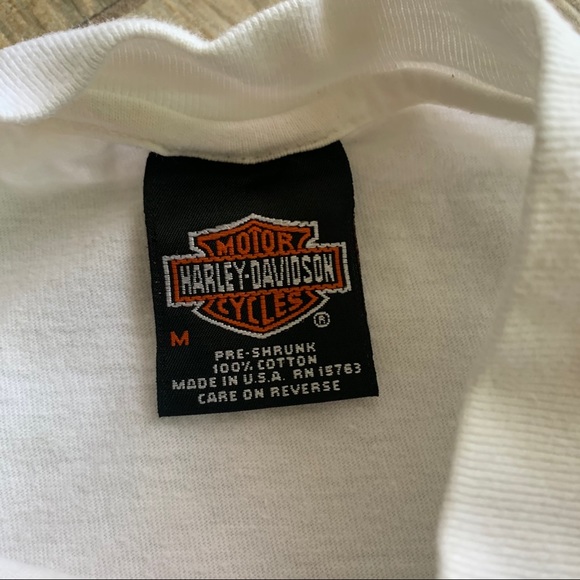 Vintage 90s Harley-Davidson embroidered flag tee - Picture 4 of 10